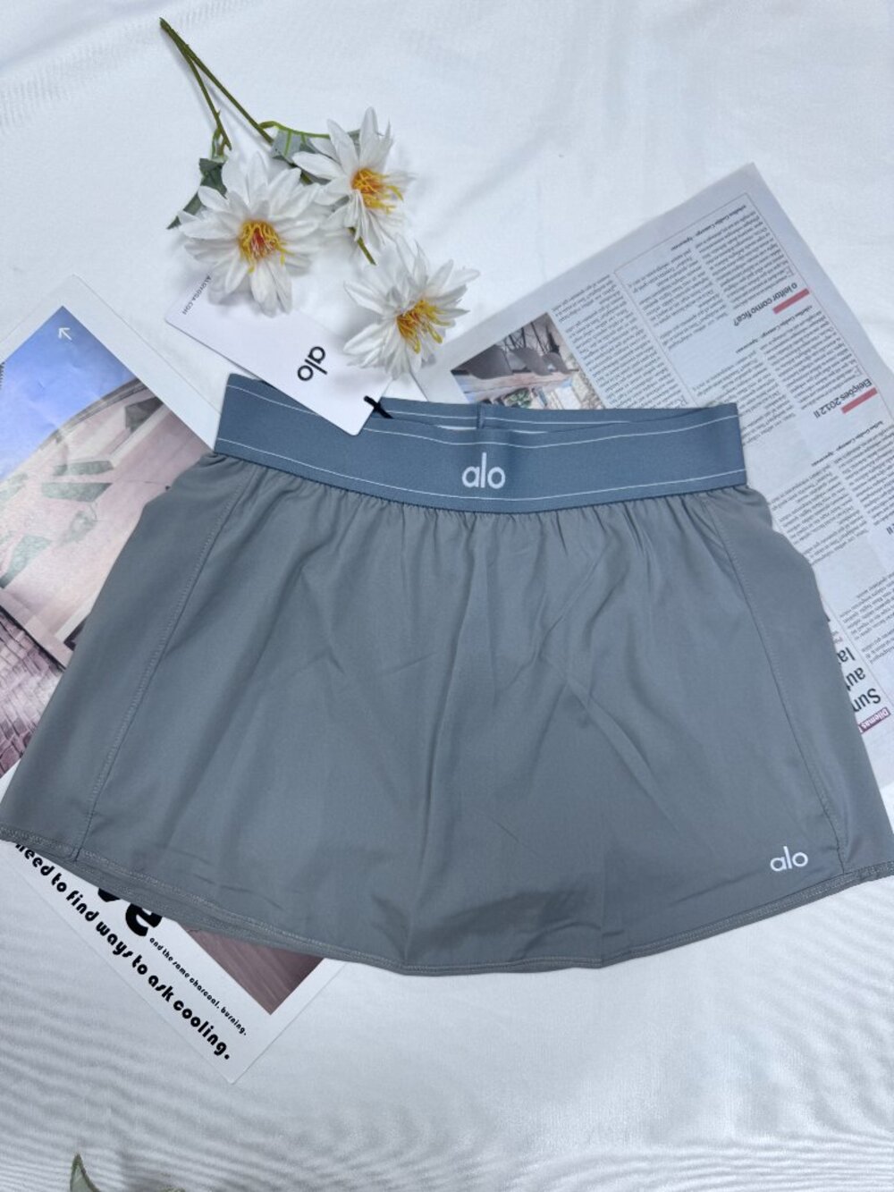 Alo Yoga Match Point Tennis Skirt Grey 😊 NWT - Athletic Skort Pickleball&Tennis